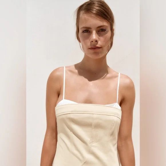 ZARA COMBINATION SHORT DRESS - Picture 6 of 9